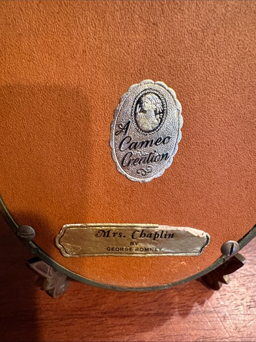 Vintage Cameo Wall Art “Mrs. Chaplin” - Portrait by George Romey